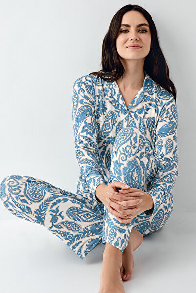 Pierre Cardin Дамски кремав пижамен комплект