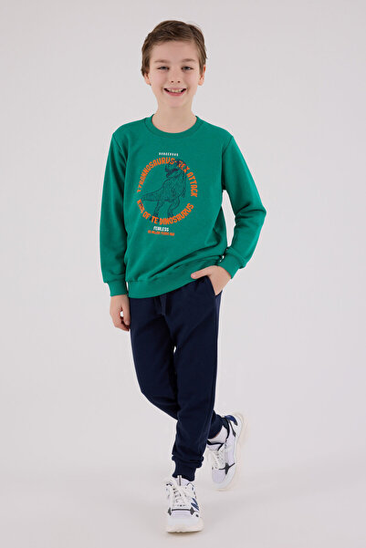 Rolypoly Boy's Green Tracksuit Set