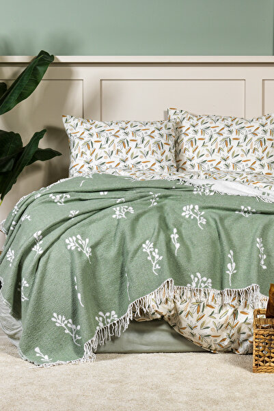 Elart Nadia Blanket Double Size Cotton (200X220 cm) Green