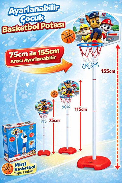 DEDE Paw Patrol Büyük Ayaklı Basketbol Seti | Çocuklar İçin Spor Oyuncak | Eğ...