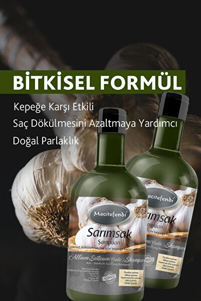 Mecitefendi Sarımsak Şampuan 400 ml Saç Dökülmesine ve Kepeğe Karşı Bitki Özlü Şampuan 2li