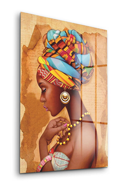 Decovetro Pictură pe sticlă cu portret de femeie africană