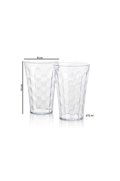Tupperware Diamond Glass Set of 2 475 Ml Transparent Glasses
