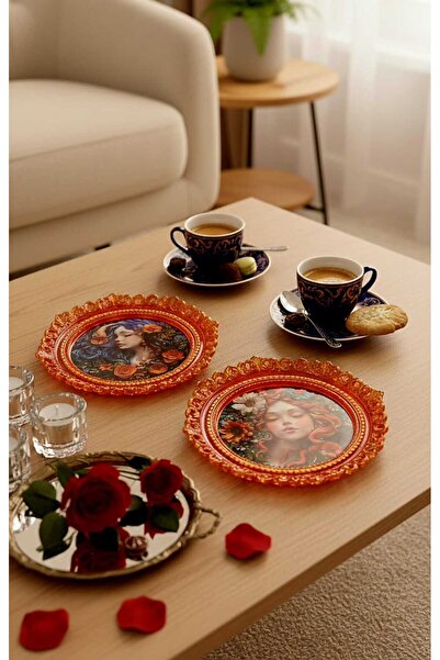 xirshop Presentation Tray Handmade Hand Painted Artistic Coffee & Tea Tray Se...