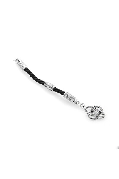 Tesbihane Kazaz Design Μαύρη Μεταλλική Φούντα με Κορδόνι που δεν Μαυρίζει