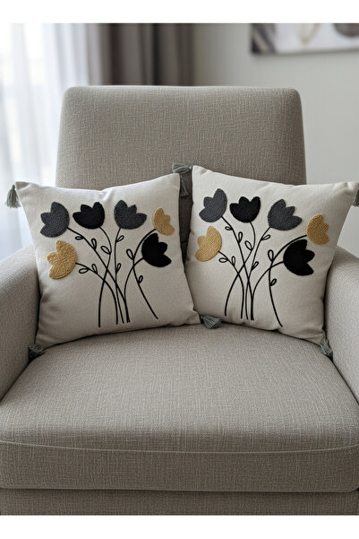 ESSENSE HOME & LİVİNG 2-Piece Punch Embroidered Living Room Balcony Bohemian ...