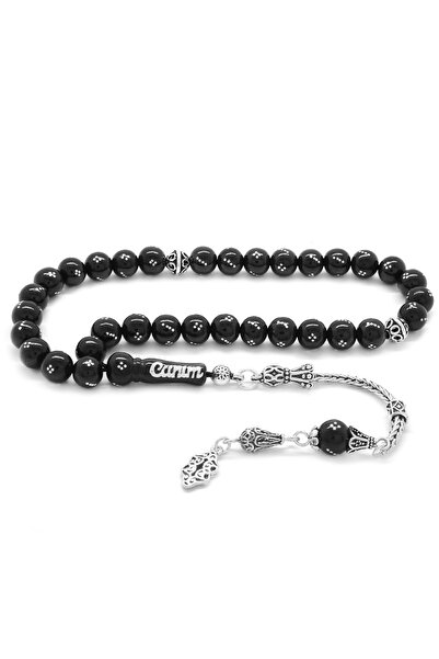 Tesbihane 925 Ayar Gümüş Püsküllü İmamesi Gümüş Canım Babam Yazılı Küre Kesim...