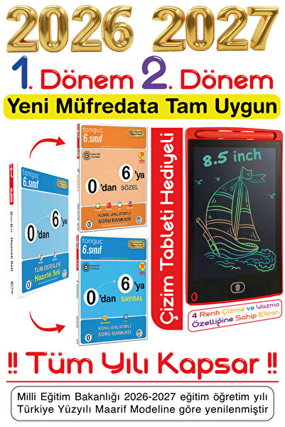 Tonguç Yayınları Tonguç 6. Sınıf 0'dan 6'ya Tüm Derser Konu Anlatımlı Soru-Ba...