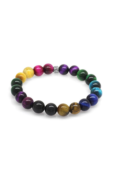 Tesbihane Küre Kesim Çoklu Kaplangözü Doğaltaş Kombinli Genç Enerji Bilekliği