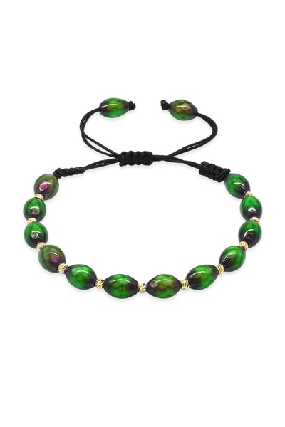 Tesbihane سوار نسائي من الحجر الطبيعي مزين بقصة الشعير المضفر من مكرميه دوريكا