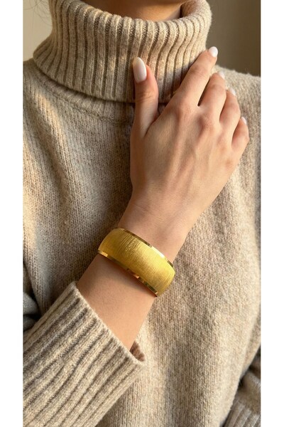 FerizZ Altın Kaplama Melisa Model Bilezik 3 cm BLZ-3046