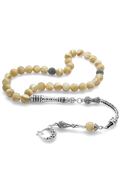 Tesbihane Αμαυρώστε μη μεταλλική φούντα σφαίρα κομμένη κίτρινη μαργαριτάρι φυ...