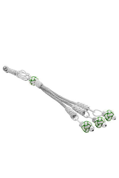 Tesbihane Πράσινο Λευκό Χρώμα Επιχαλκωμένο Φούντα Καζάζ 3 τεμαχίων