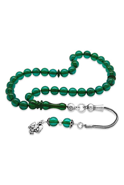 Tesbihane 925 проба срібна куля з бахромою, вирізана з турецького нефриту, бу...