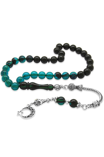 Tesbihane Κεχριμπάρι Πυριτικό Χάντρες Προσευχής - Με Μεταλλική Φούντα - Με Ει...