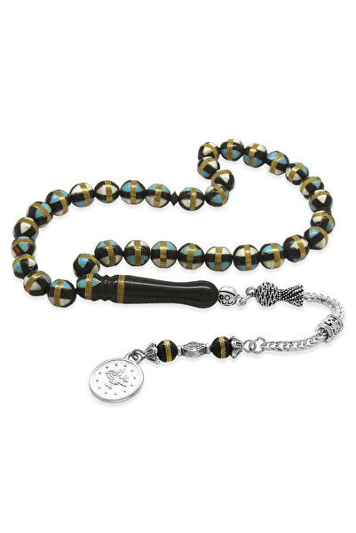 Tesbihane Нетемніючий метал з бахромою, синьо-білий, з наповнювачем з мінерал...