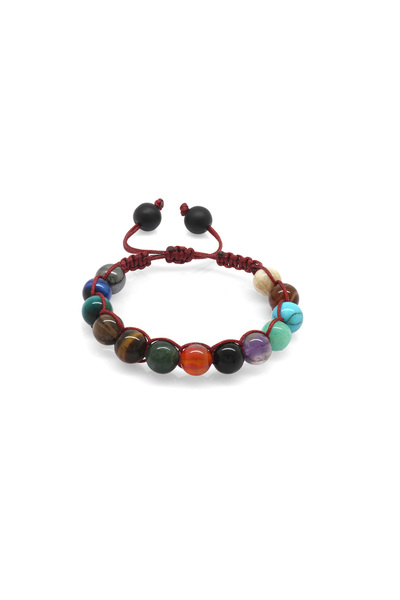 Tesbihane Makrome Örgülü Küre Kesim Çok Renkli Doğaltaş Kombinli Genç Başarı ...