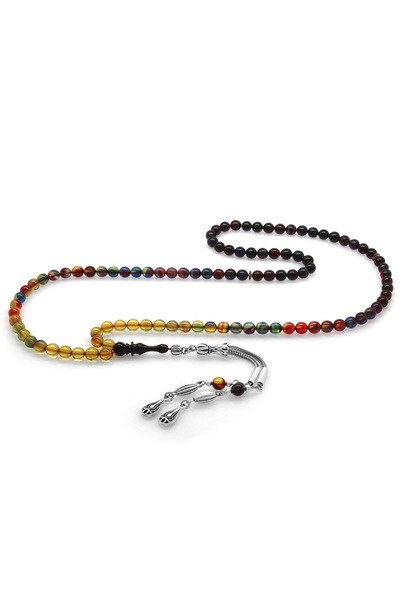 Tesbihane Kararmaz Metal Su Damlası Püsküllü Küre Kesim Bonibon Ateş Kehribar...