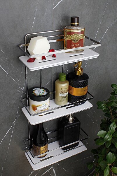 HIMYHOME Κρυστάλλινο ράφι χρωμίου τριπλό φωτιστικό μπάνιου και καλλυντικών Or...