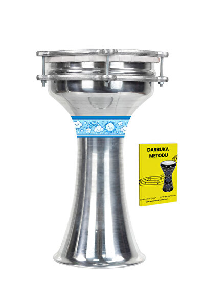 Midex DBK-02BL Çocuklar İçin 2 Numara Alüminyum Darbuka Seti (33 x 18 cm)