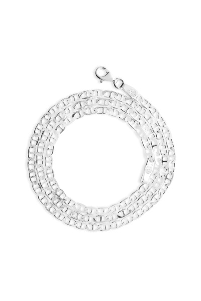 Tesbihane 925 Ayar Gümüş 50 cm Uzunluk 100 Mikron Kalınlık Barlı Erkek Zincir...