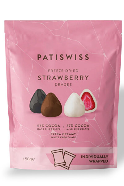 Patiswiss Karışık Çikolatalı Çilek Draje, 150g