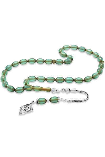 Tesbihane 925 проба срібла з бахромою, обрізка ячменю, довжина зап'ястя, блак...