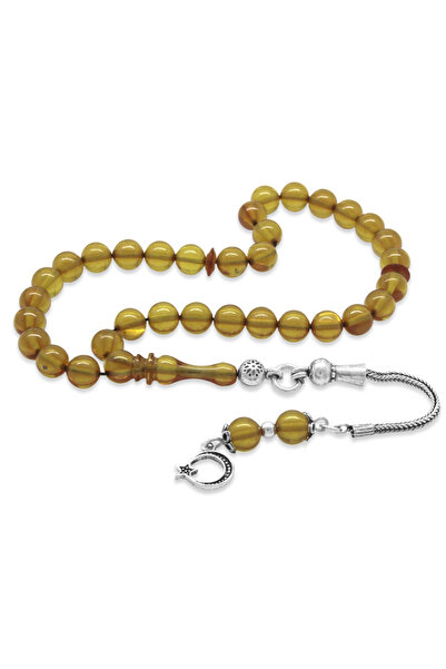 Tesbihane 925 проба срібний намисто з бахромою, кулястий виріз, жовтий вогнян...