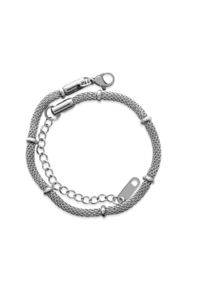 Tesbihane Gümüş Renk Telkari Tasarım Tam Tur Kararmaz Metal Kadın Bileklik