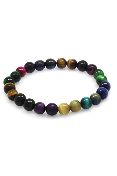 Tesbihane Küre Kesim Çoklu Kaplangözü Doğaltaş Kombinli Erkek Enerji Bilekliği