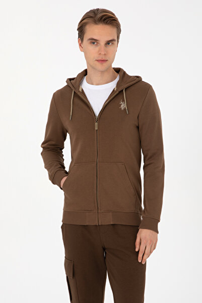 U.S. Polo Assn. كارديجان رجالي محبوك باللون الكاكي 50313748-VR027