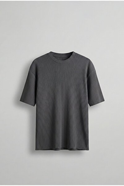 ablukaonline Ανδρικό καλοκαιρινό μπλουζάκι με σχέδιο oversized ριγών, εύκαμπτ...