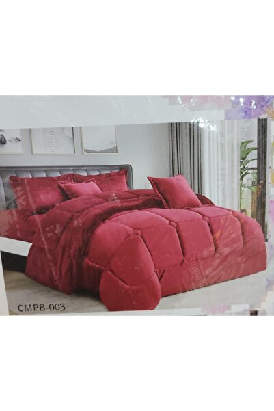 Moon طقم مفرش 6 قطع نفرين شتوي حشوة وسط مخمل ناعم مع فرو سادة ذو وجهين خامة م...