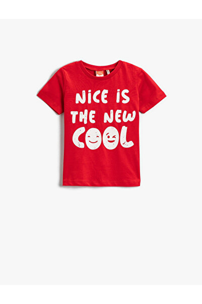 Koton تيشيرت بأكمام قصيرة وطبعة شعار قطن