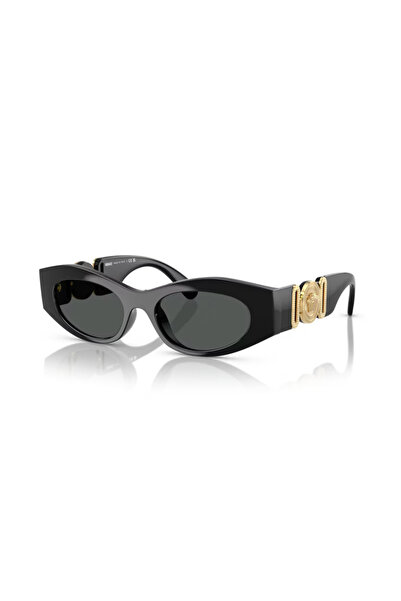 Versace And 4480U Gb187 51 Women's Oval Black Bone Sunglasses