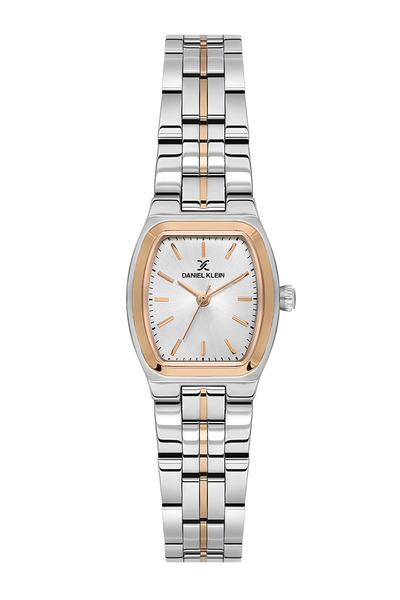 Daniel Klein ساعة نسائية فاخرة من الفولاذ المقاوم للصدأ باللونين الفضي والذهب...