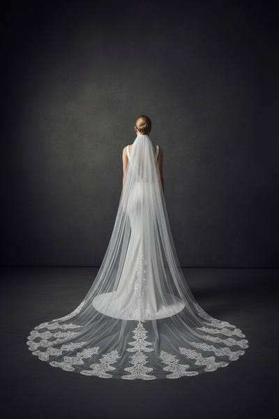 GÖKŞİN MODA Off White Long Veil 3 Mt