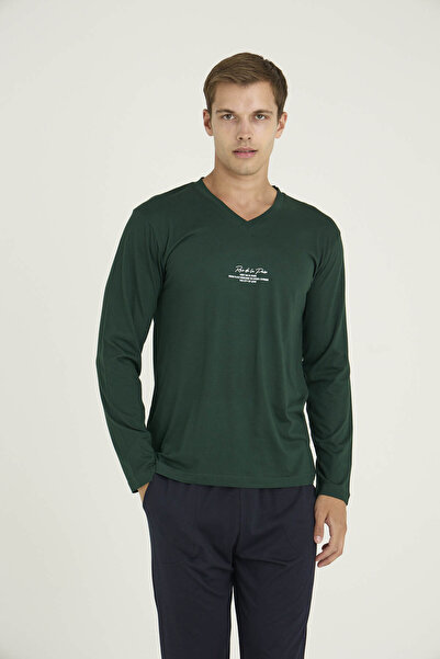 KLY 50% Cotton Men's V-Neck Tracksuit Set Modern Design