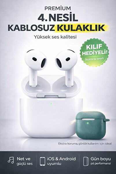 Zineets 4.Nesil PRO Yeni Nesil Kablosuz Bluetooth Kulaklık Kulak İçi Dokunmat...