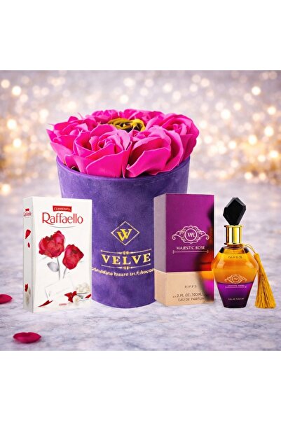 velve Дамски пакет VLV, парфюм Riiffs Majestic Rose и пралини Raffaello, розов
