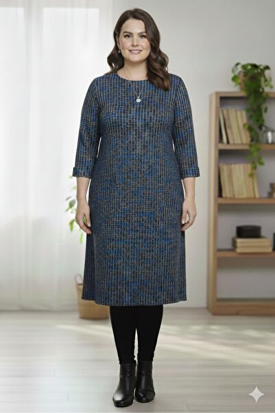 elma abone Plus Size Ikadin Duru Combed Cotton Tunic
