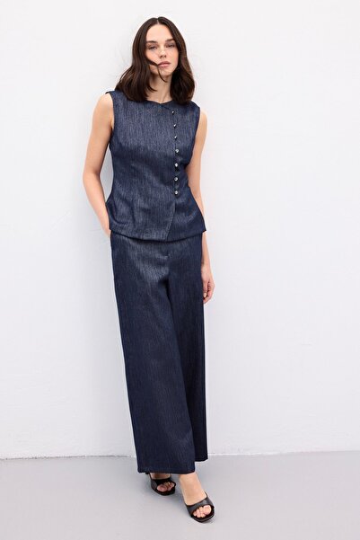 Sateen بنطلون ليفيا - أزرق داكن