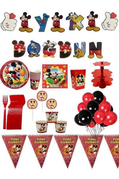 Fixman Mickey Mouse 16 Kişilik Doğum Günü Seti