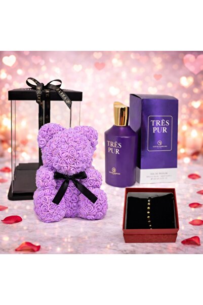 velve Set cadou fete, Ursulet floral din spuma,Parfum Grandeur Elite Tres Pur...