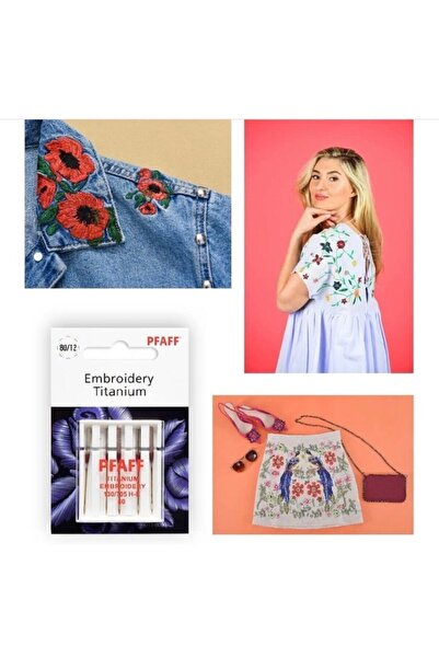 Pfaff Nakış Iğnesi 12 No. (1 Paket=5 Adet) Titanyum (821198096)