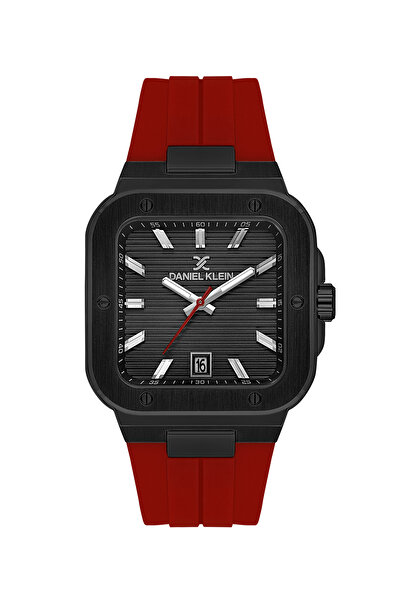 Daniel Klein Premium Dark Red Silicone Band Watch for Men DK.1.14143-6