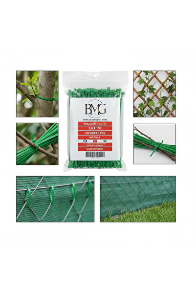 By mag 3.6x150 Orjinal Kablo Bağı Yeşil Cırt Kelepçe (15cm uzunluk) Ağaç, çim...