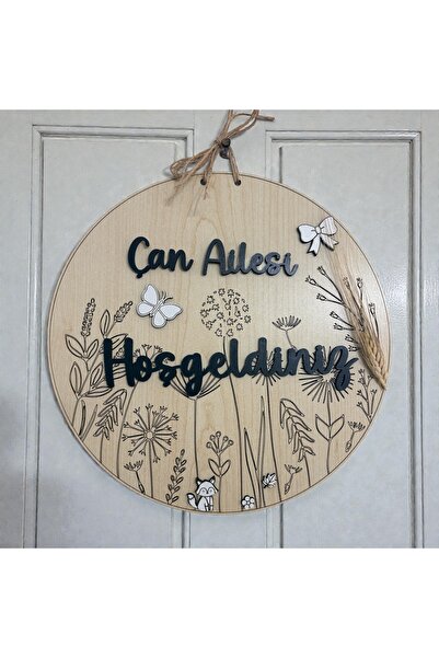 Pelince Kişiye Özel İsimli Hoşgeldiniz Yazılı Ahşap Kapı Süsü | 8 Model Dış K...