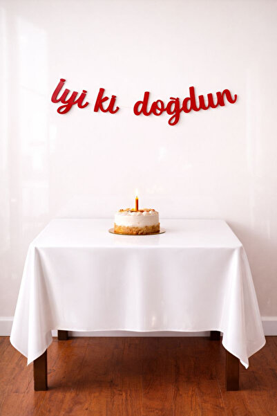 Baloncu Nene Kırmızı İyiki Doğdun Yazılı Banner Kutlama Doğum Günü Set