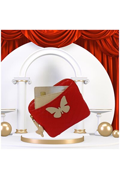 OEM Genuine leather card holder – bright red(1)